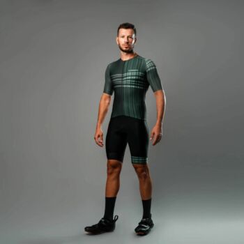Macaquinho Triathlon com Manga Woom 140 Masculino Verde Tamanho G